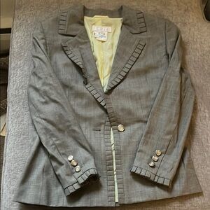 Escada Gray Blazer Professional Structured Silhouette